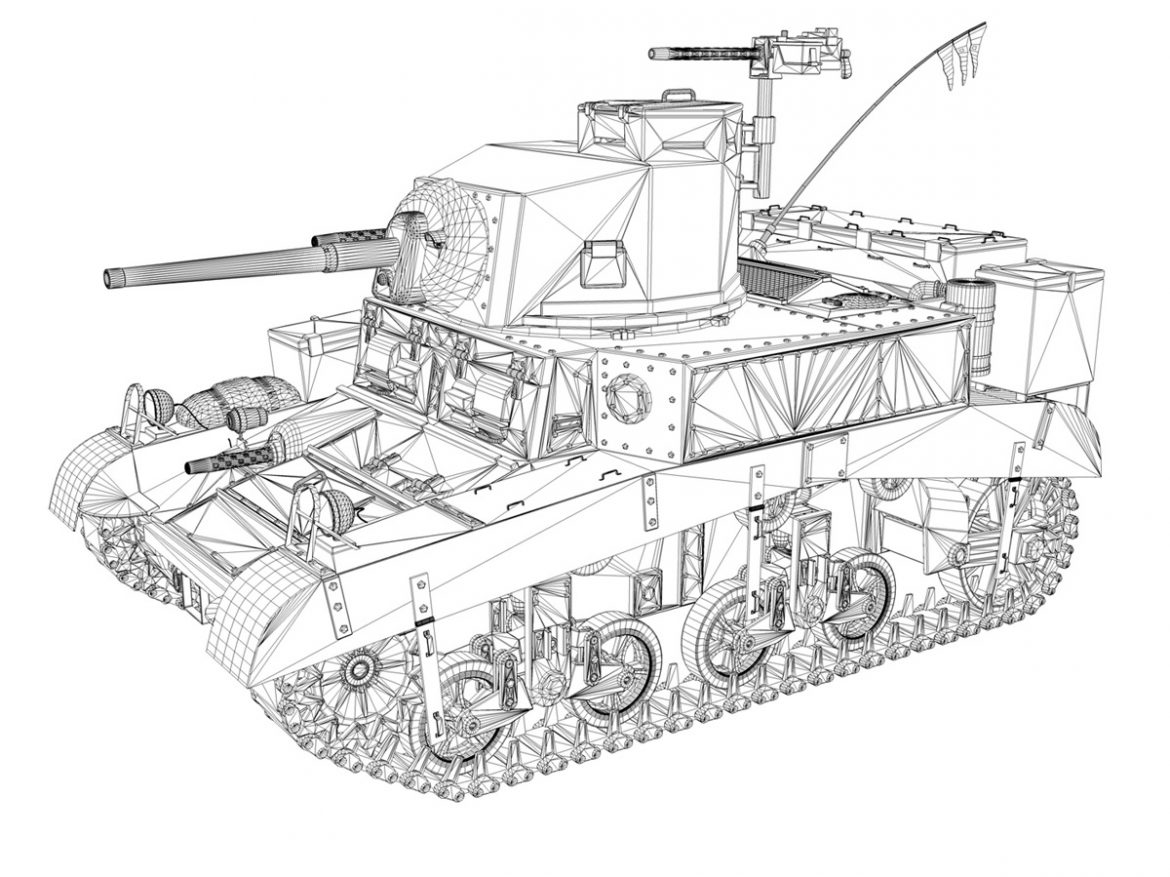 m3 light tank honey – bellman 3d model 3ds fbx c4d lwo obj 220721