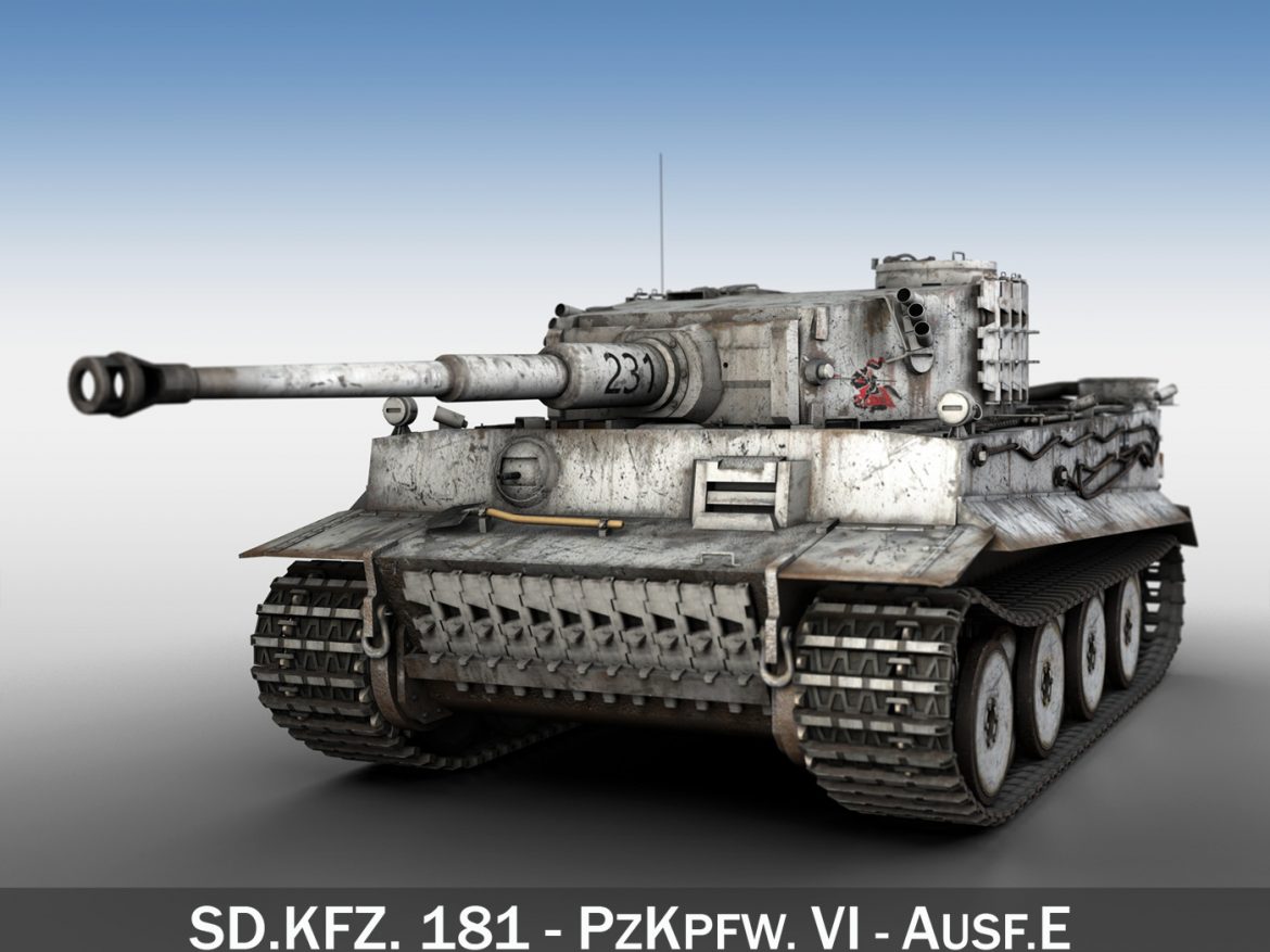 panzer vi – tiger – 231 – early production 3d model 3ds fbx c4d lwo obj 220723