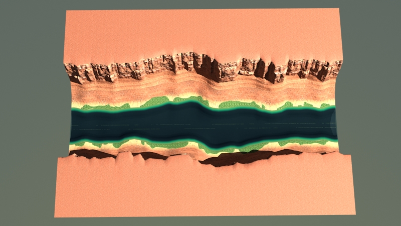 canyon with river 3d model max fbx 220916