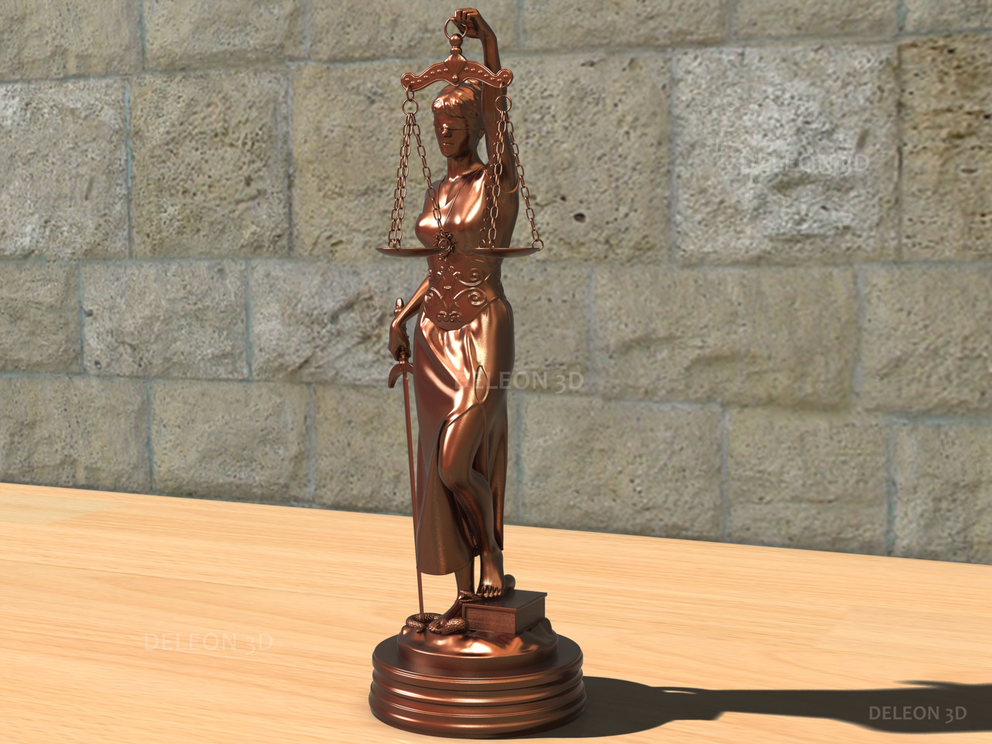 Statue Themis 3D Model FlatPyramid