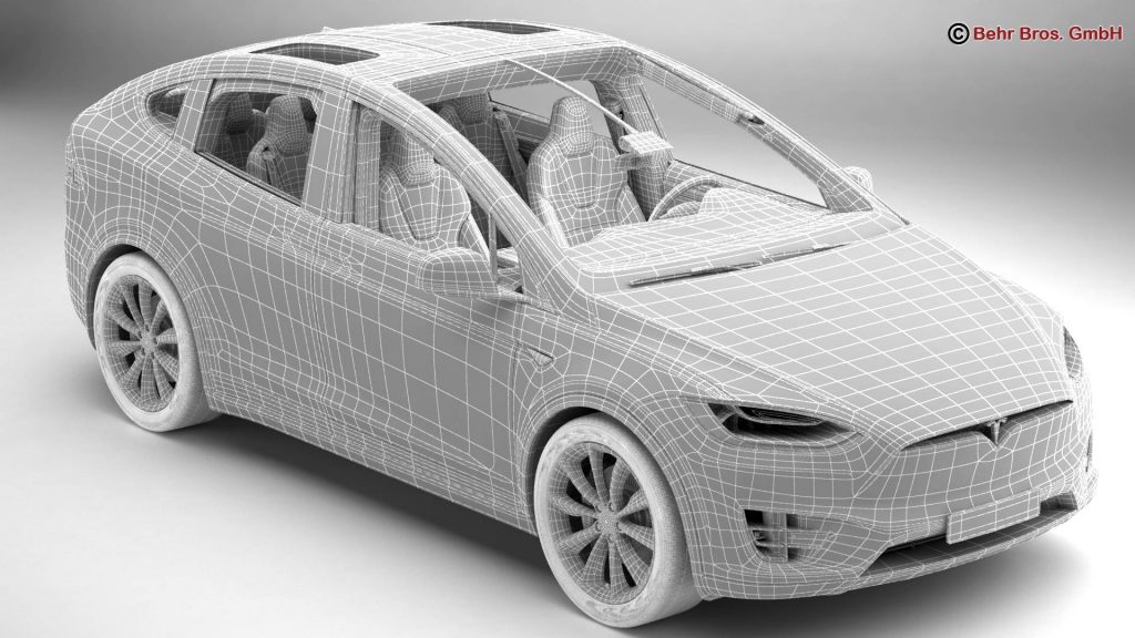tesla model x 2017 3d model flatpyramid
