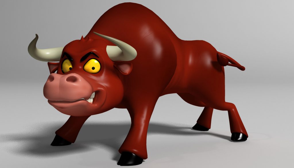 cartoon bull Rigged 3D Model - FlatPyramid