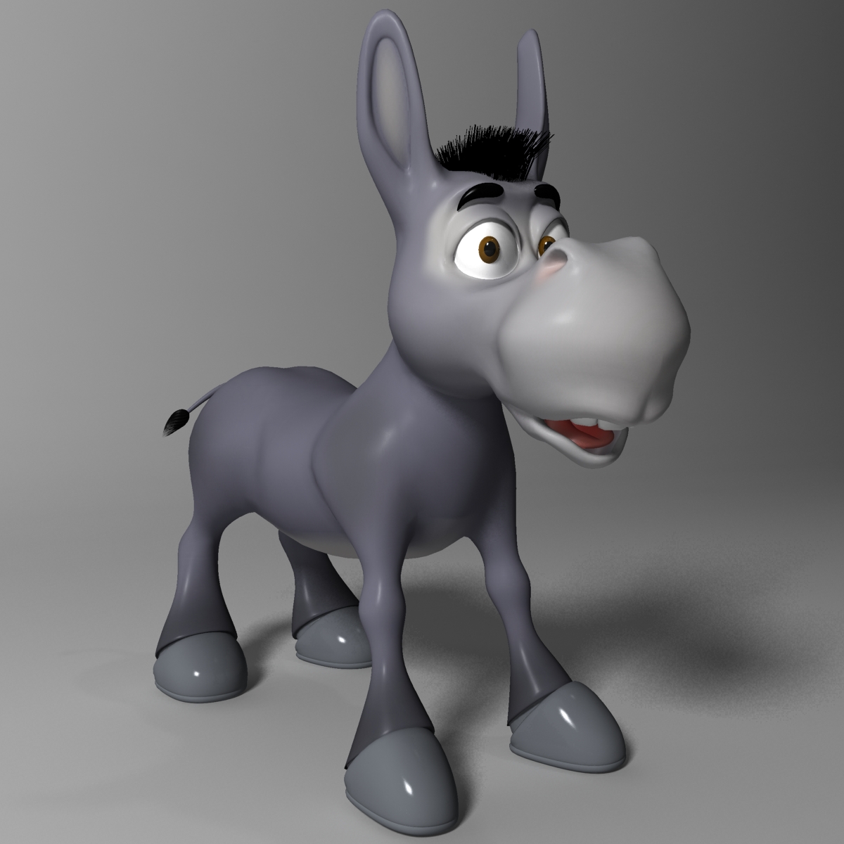 cartoon donkey rigged 3d model 3ds max fbx  obj 222148