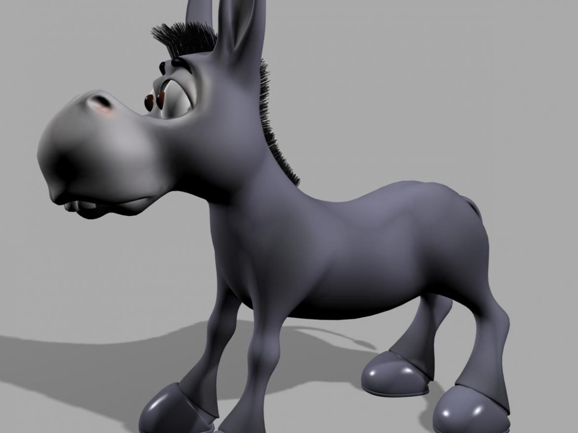 cartoon donkey rigged 3d model 3ds max fbx  obj 222153