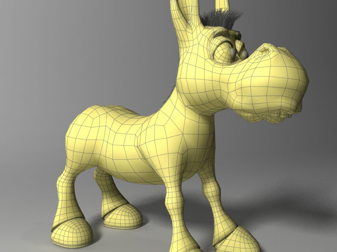 cartoon donkey rigged 3d model 3ds max fbx  obj 222155