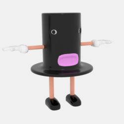 cartoon top hat character 3d model blend 222939