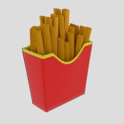 french fries cup 3d model blend 223276