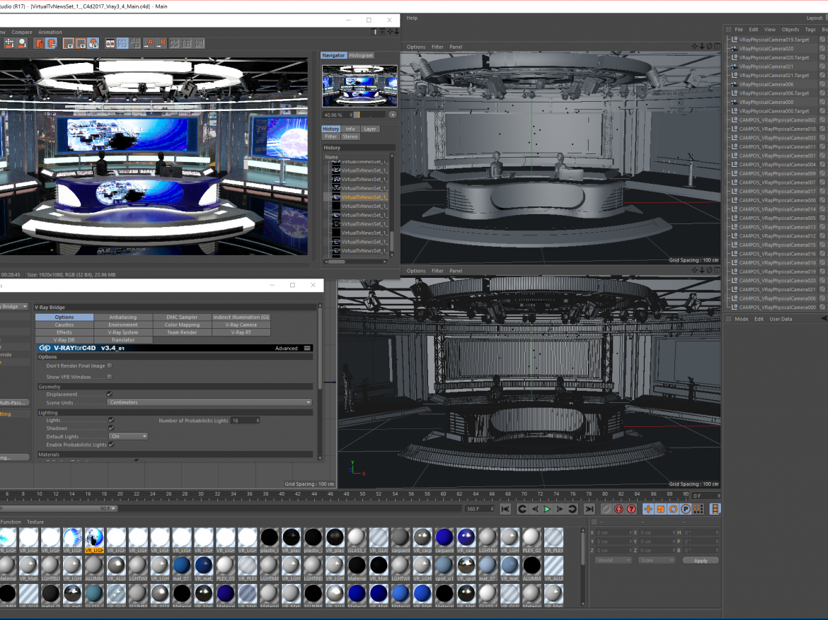 virtual tv studio news set 1 3d model max dxf fbx c4d obj 223291