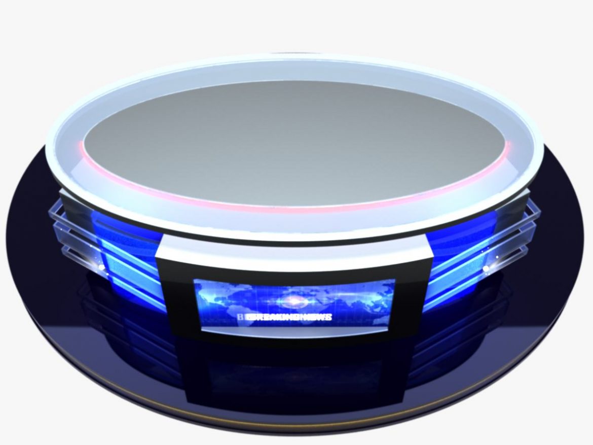 virtual tv studio news desk 12 3d model 3ds max dxf fbx dae  obj 223570