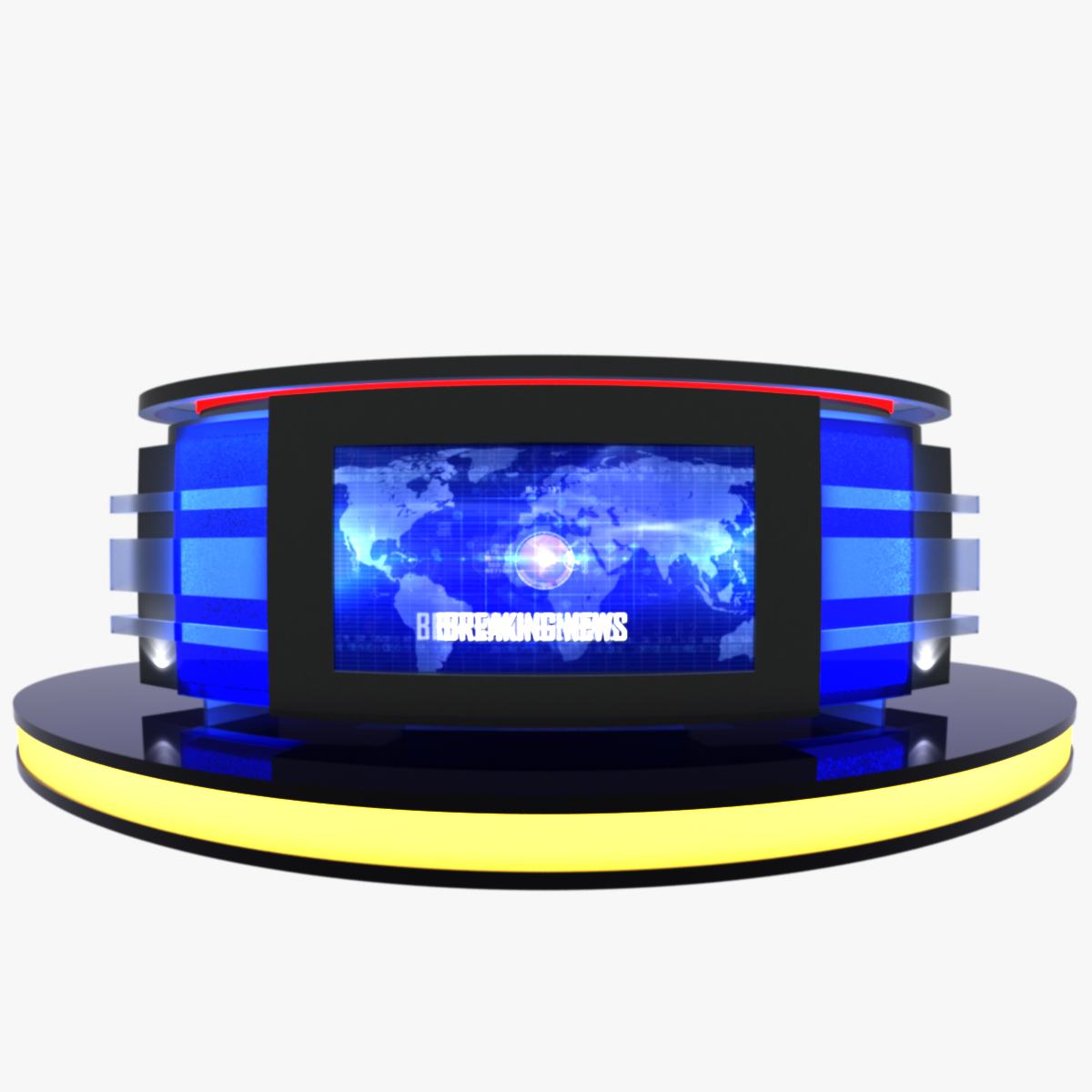 Virtual Tv Studio News Desk 12 3D Model | FlatPyramid