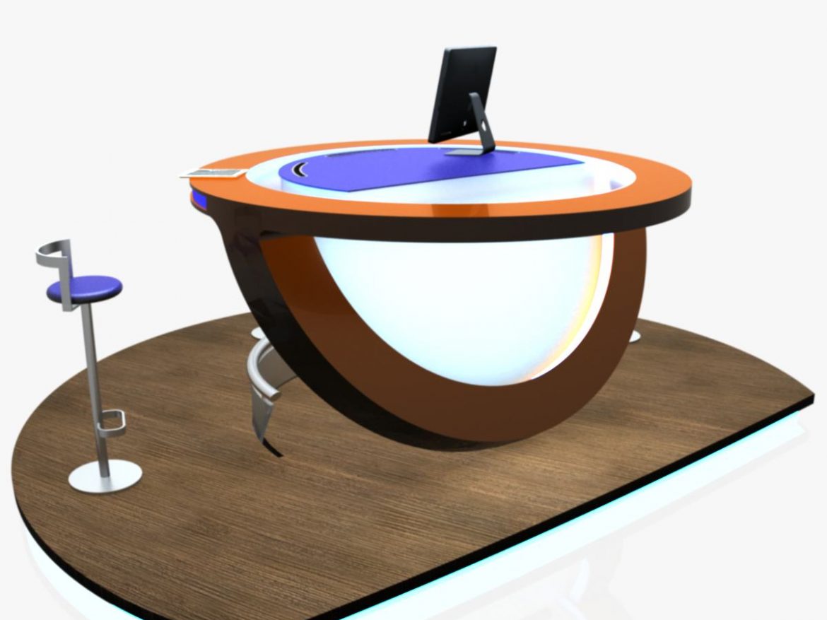 virtual tv studio news podium desk chair imac27 ip 3d model max dxf fbx obj 223577