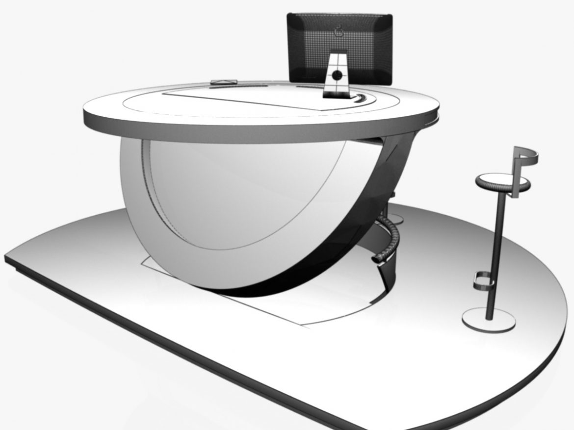 virtual tv studio news podium desk chair imac27 ip 3d model max dxf fbx obj 223579