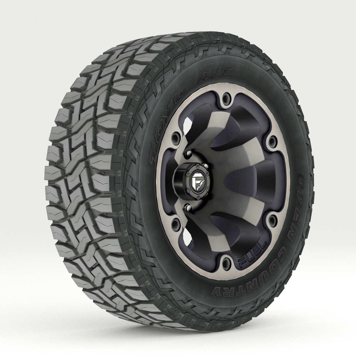 Off Road wheel and tire 2 3D Model FlatPyramid