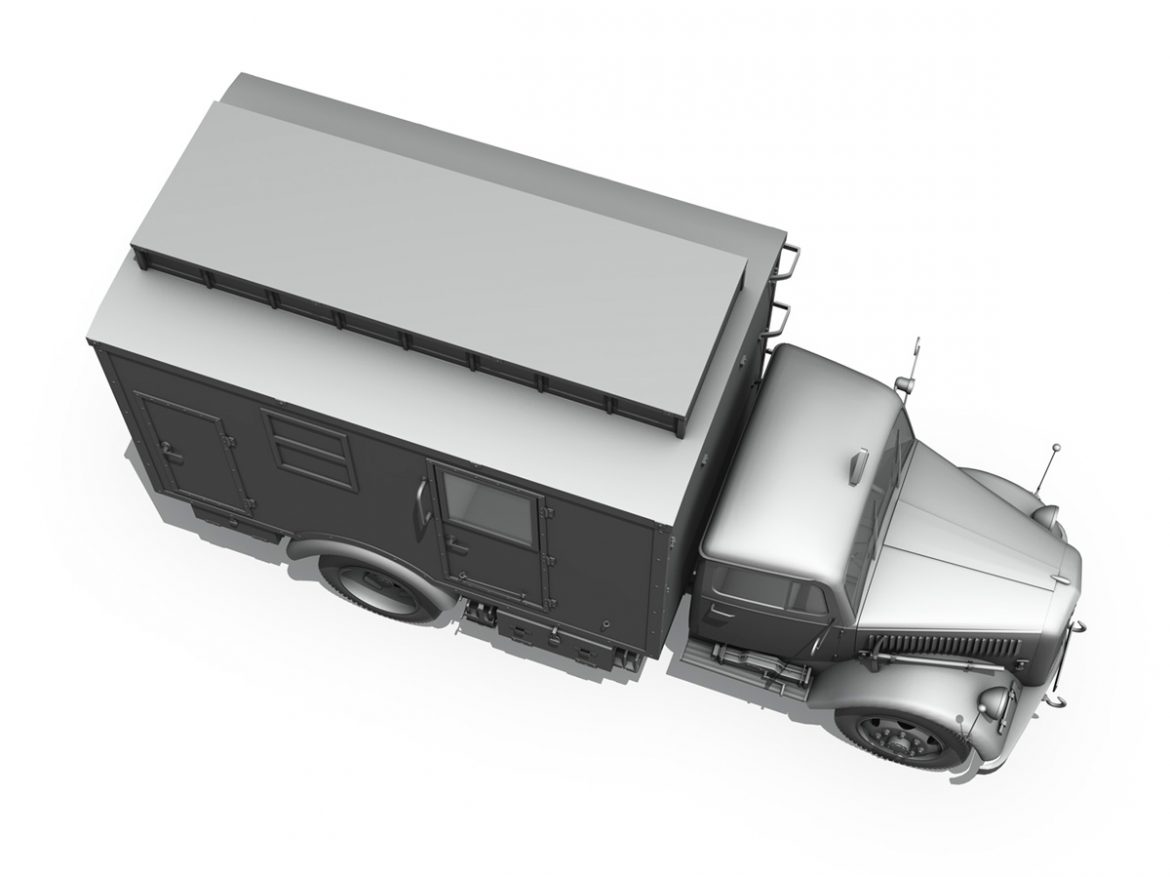 opel blitz – 3t truck with ec koffer 3d model 3ds fbx c4d lwo obj 251581