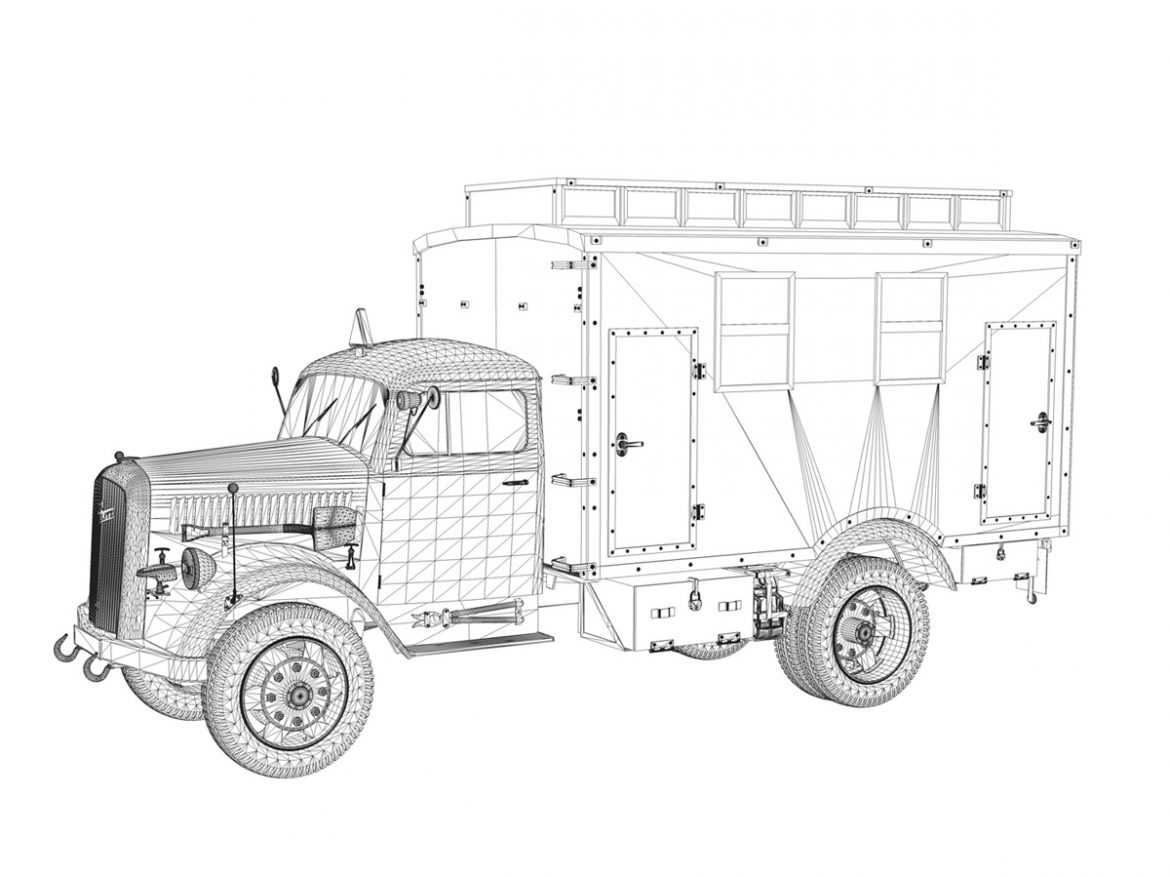 opel blitz – 3t truck with ec koffer 3d model 3ds fbx c4d lwo obj 251584