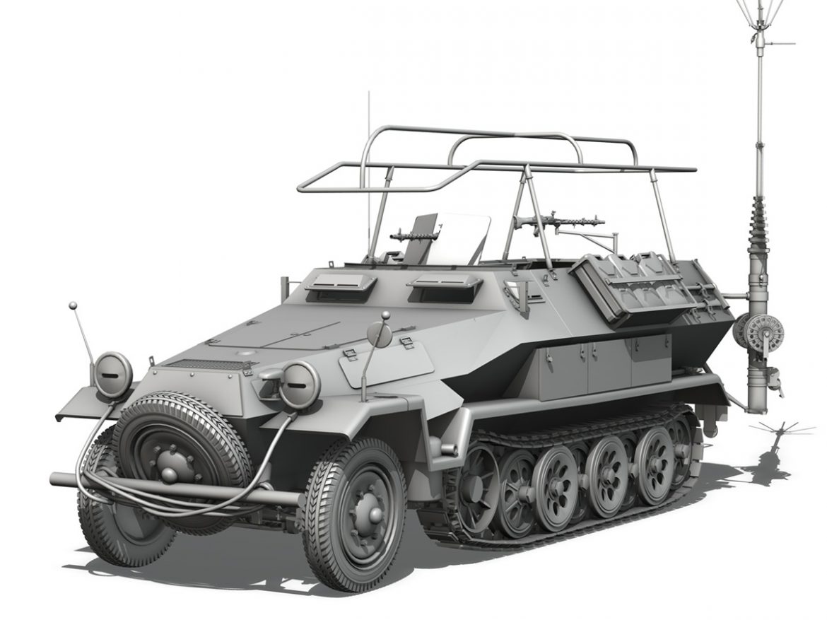 sdkfz 251 ausf.b – communications vehicle 3d model 3ds fbx c4d lwo obj 251692