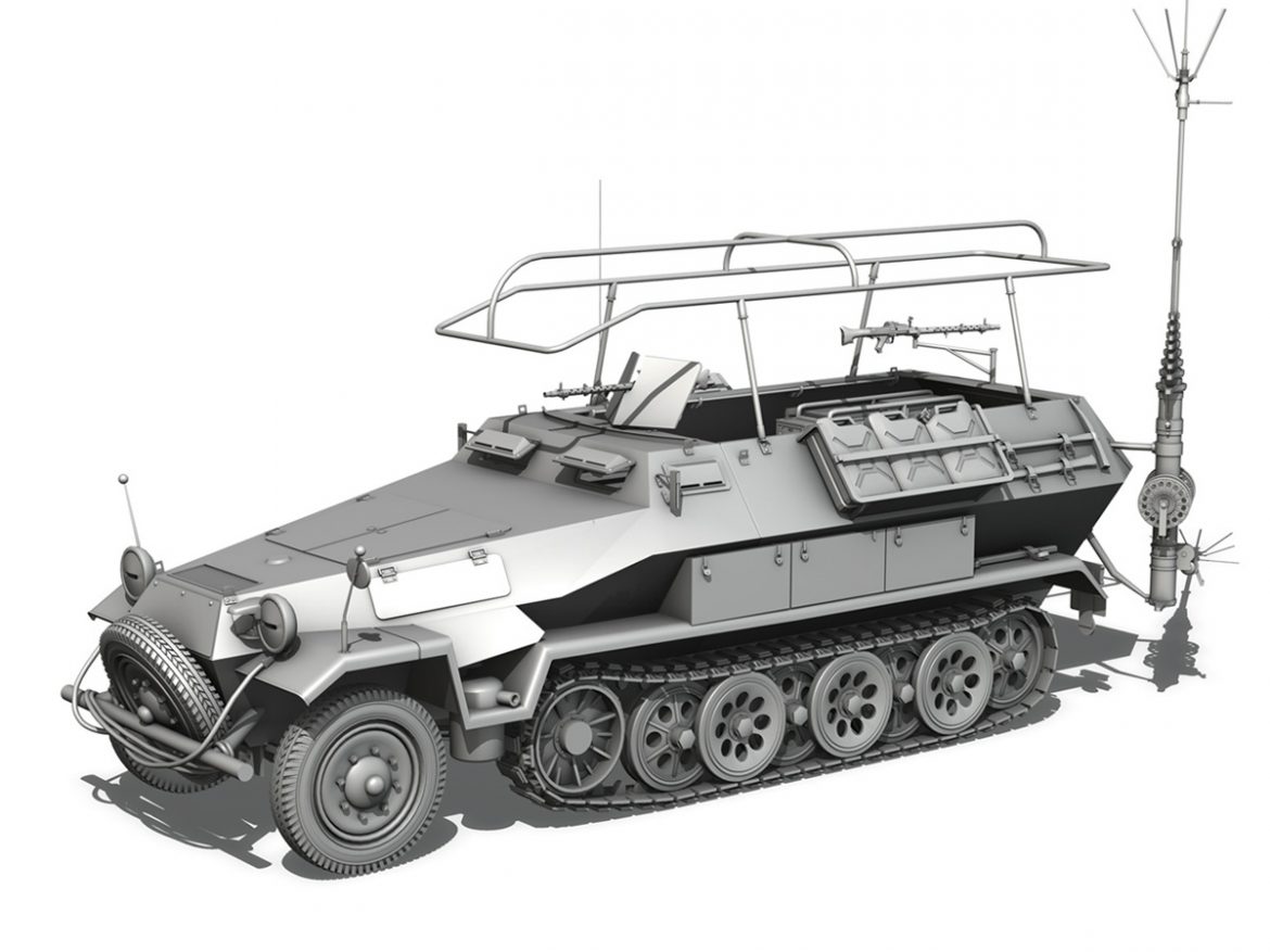 sdkfz 251 ausf.b – communications vehicle 3d model 3ds fbx c4d lwo obj 251693