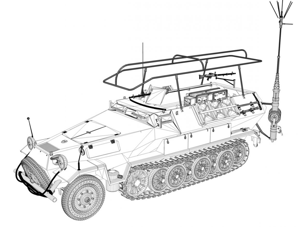 sdkfz 251 ausf.b – communications vehicle 3d model 3ds fbx c4d lwo obj 251700