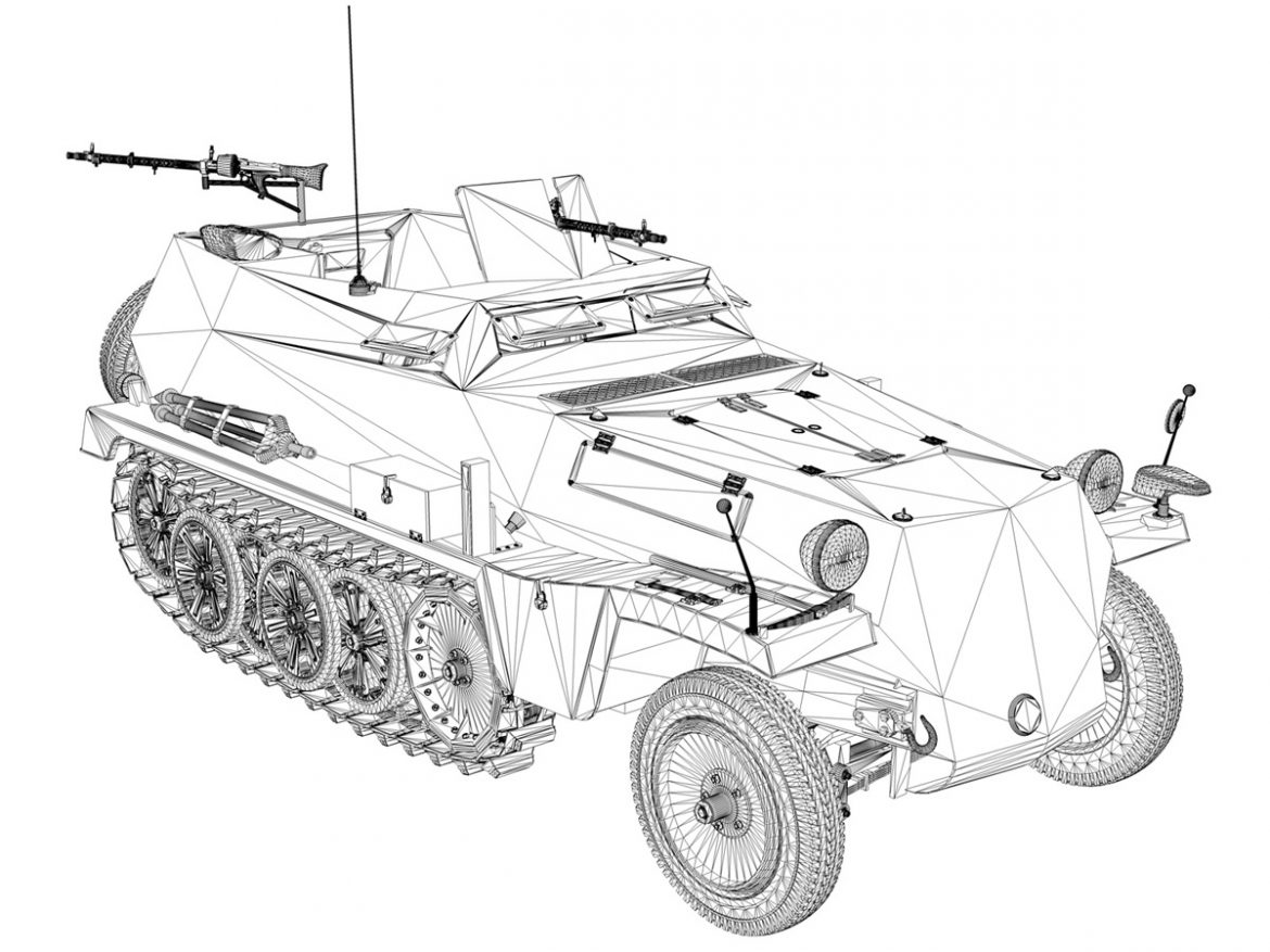 sd.kfz 250 – german halftruck 3d model 3ds fbx c4d lwo obj 251722