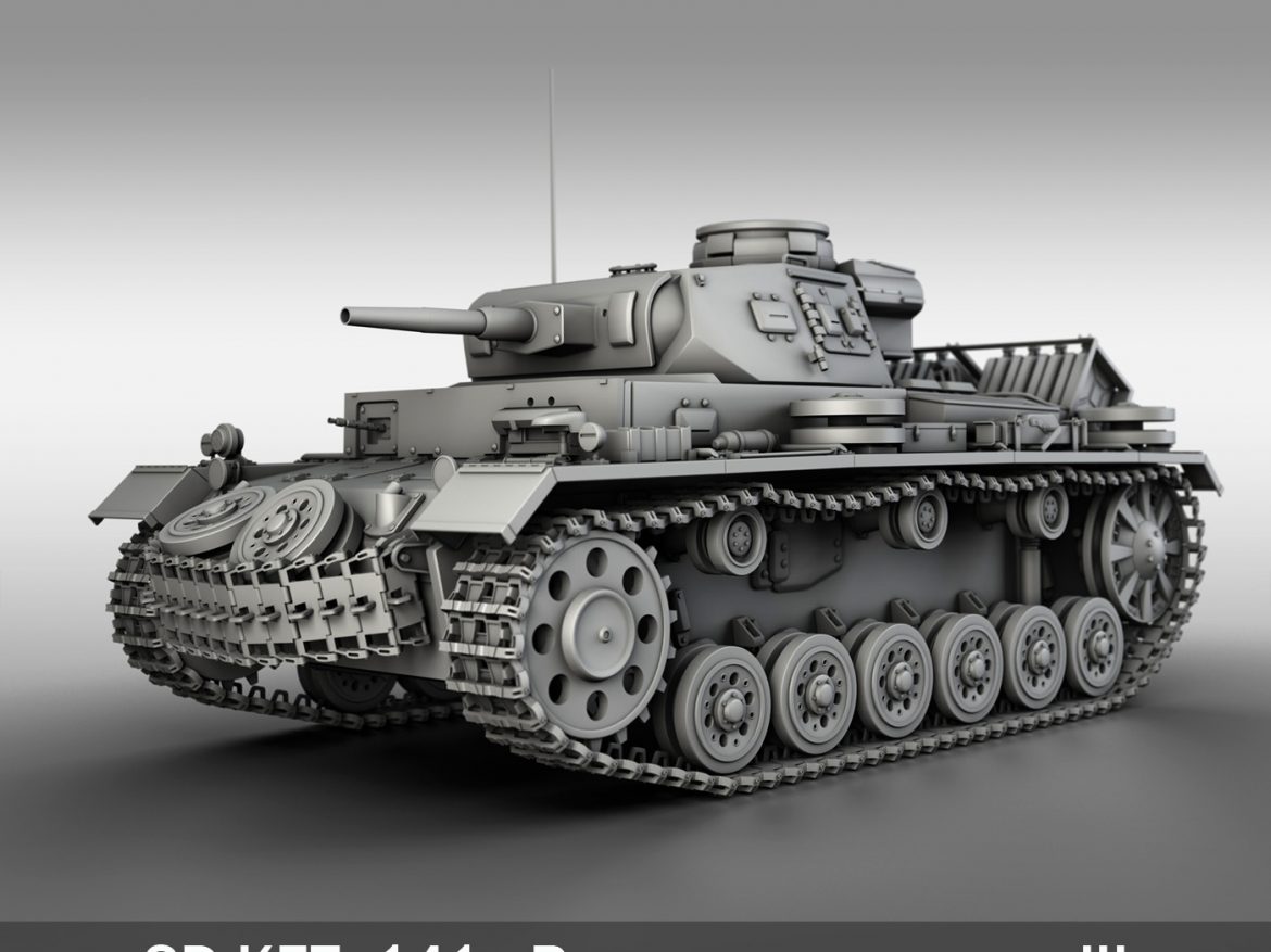 pzkpfw iii – panzer 3 – ausf.g 3d model 3ds fbx c4d lwo obj 251768