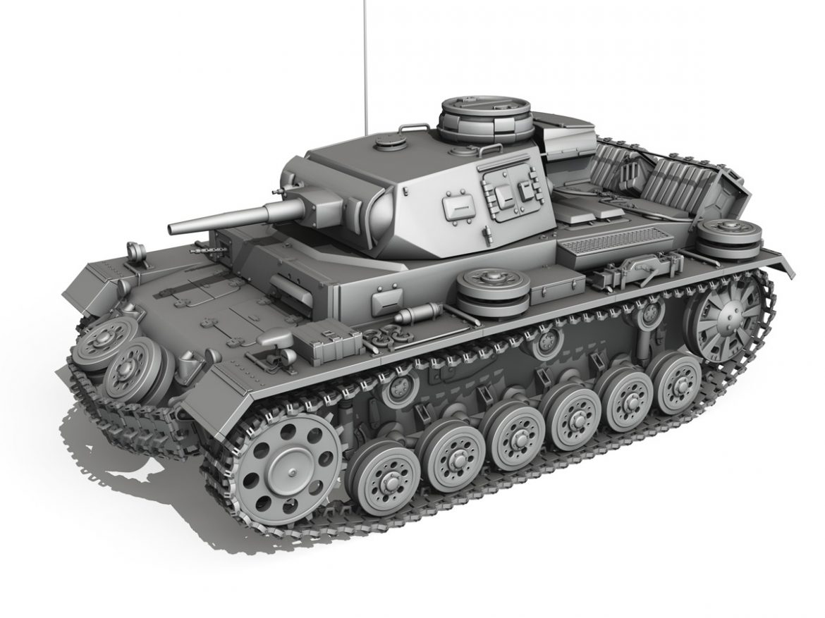 pzkpfw iii – panzer 3 – ausf.g 3d model 3ds fbx c4d lwo obj 251769