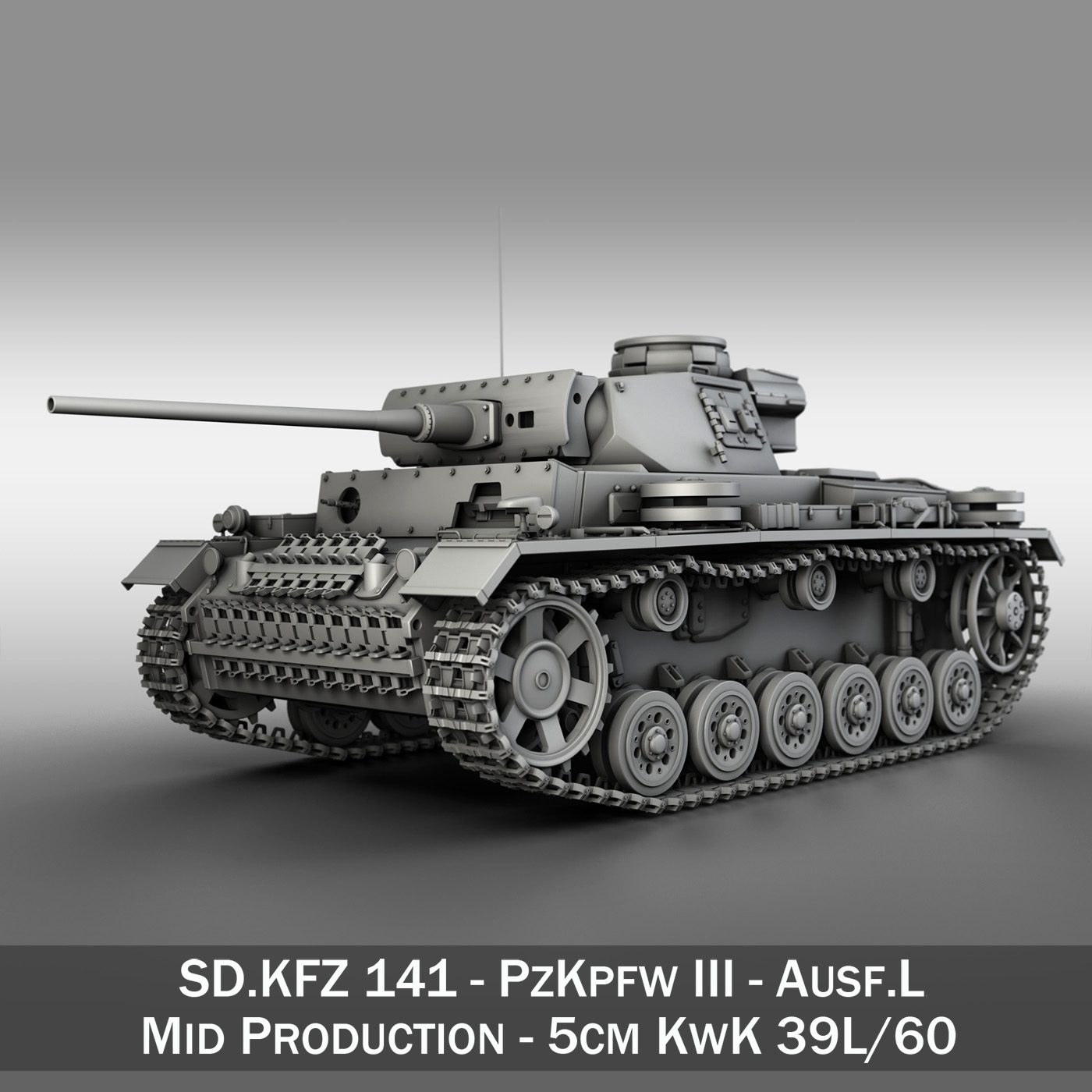 pzkpfw iii – panzerkampfwagen iii – ausf.l 3d model 3ds fbx c4d lwo obj 252154