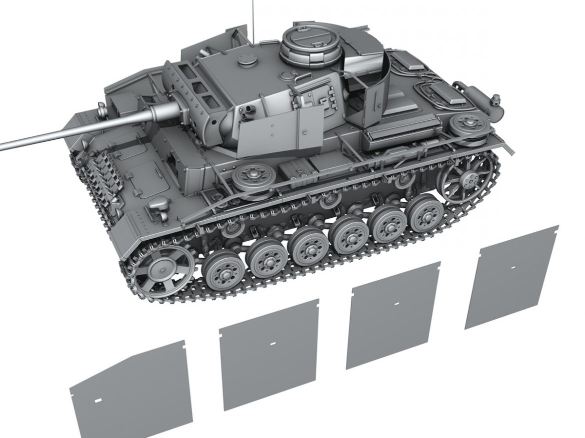 pzkpfw iii – panzer 3 – ausf.m 3d model 3ds fbx c4d lwo obj 252172