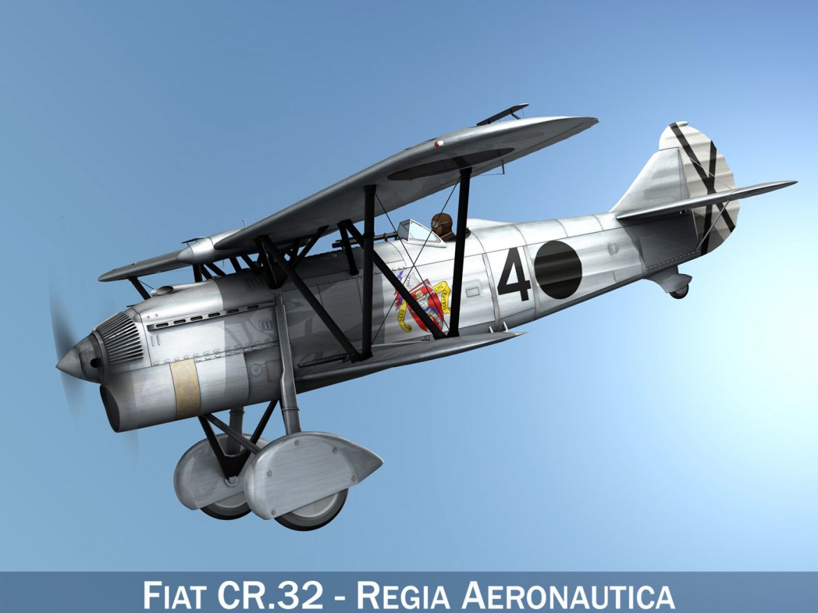 fiat cr.32 – italy air force – gruppo baleari 3d model fbx c4d lwo obj 252211