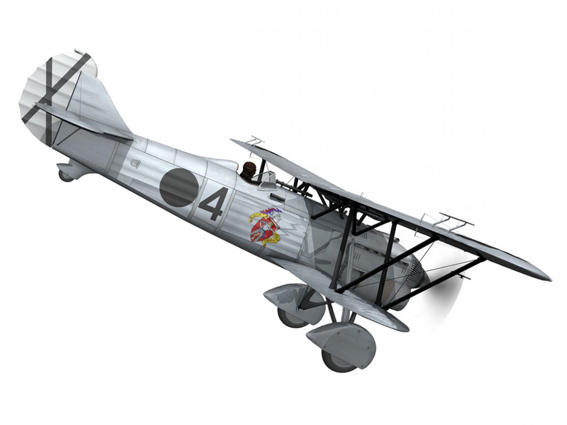 fiat cr.32 – italy air force – gruppo baleari 3d model fbx c4d lwo obj 252213