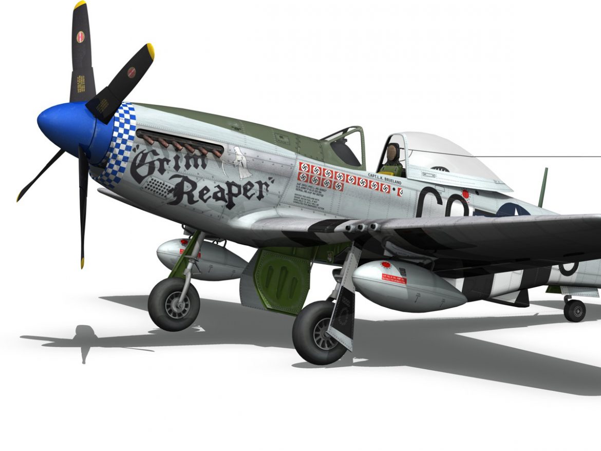 north american p-51d mustang – grim reaper 3d model fbx c4d lwo obj 252223