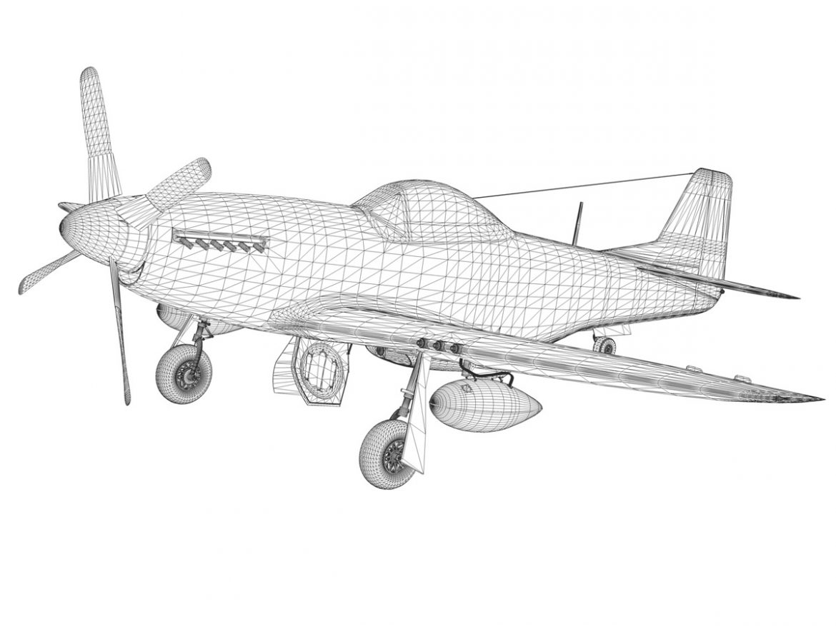 north american p-51d mustang – grim reaper 3d model fbx c4d lwo obj 252231