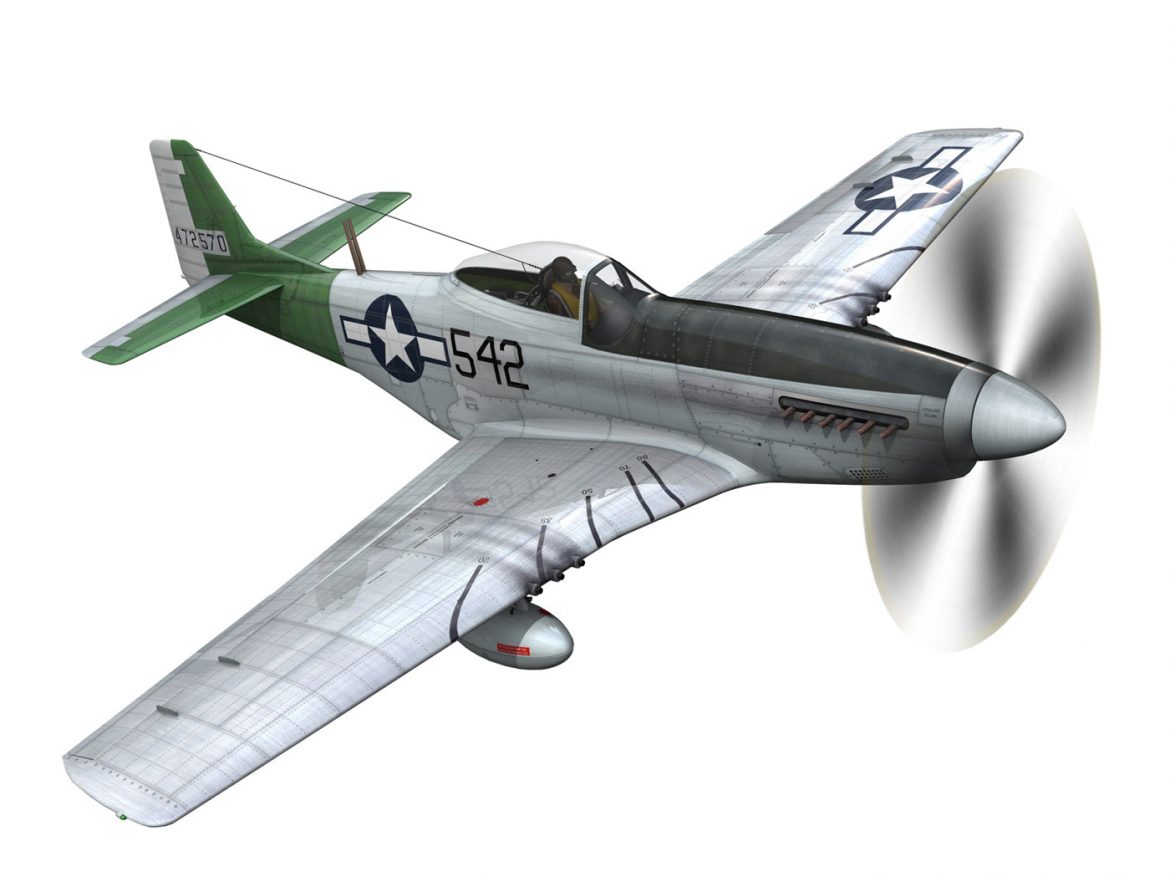 north american p-51d mustang – fighting lady 3d model 3ds fbx c4d lwo obj 252235