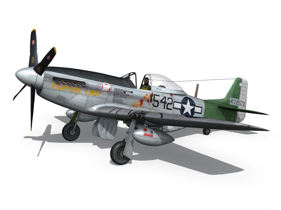 north american p-51d mustang – fighting lady 3d model 3ds fbx c4d lwo obj 252237