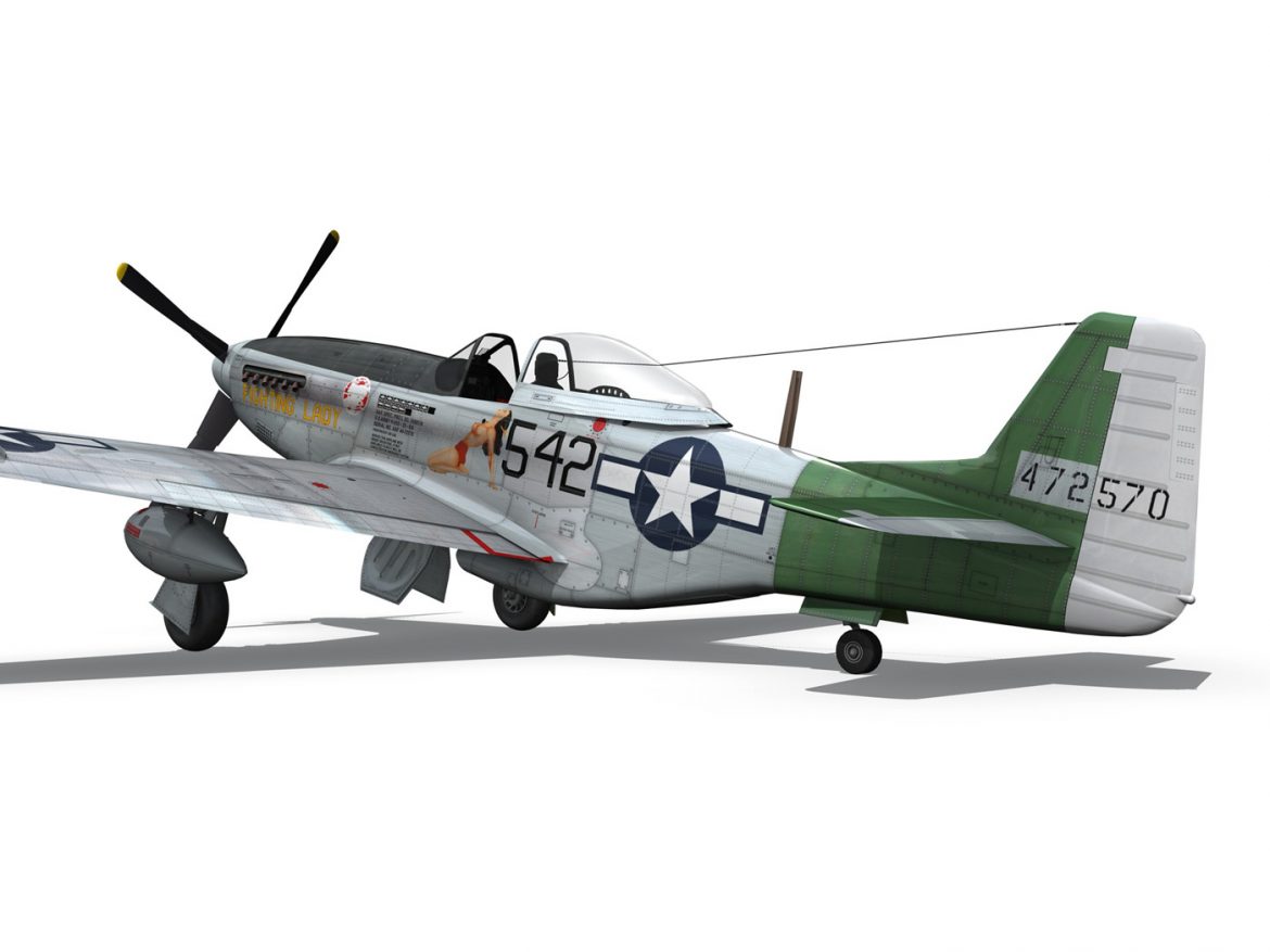 north american p-51d mustang – fighting lady 3d model 3ds fbx c4d lwo obj 252238