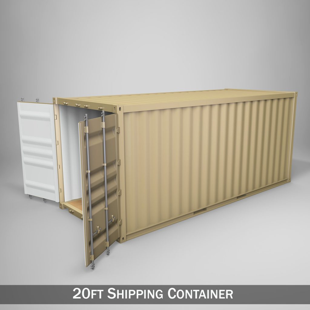 20ft Shipping Container 3D Model FlatPyramid