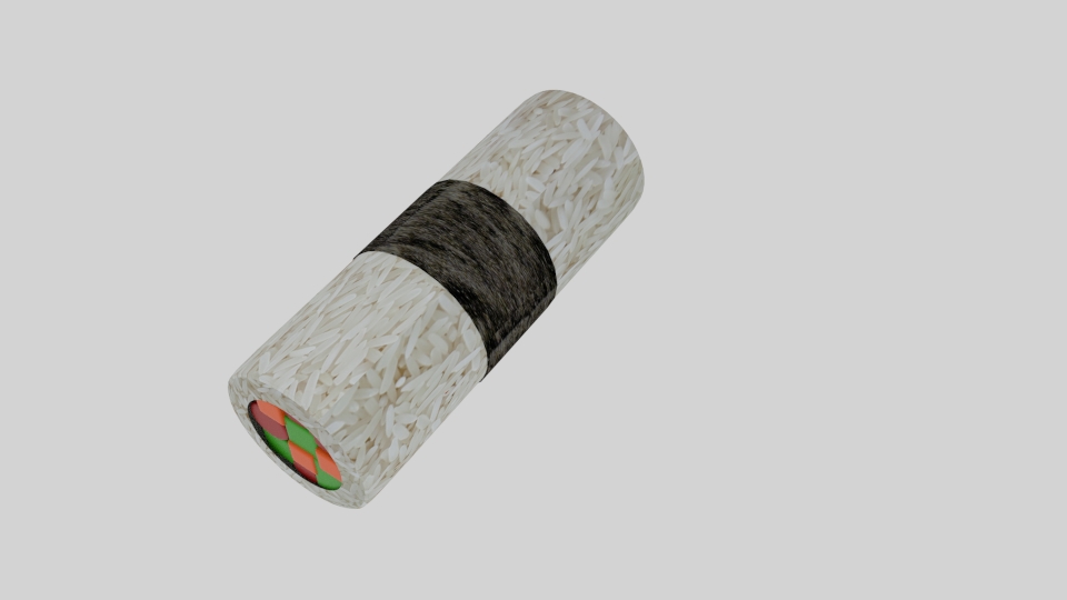 cylinder sushi nori strip 3d model blend 252567
