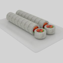 rice roll sushi sliced 3d model blend 252631