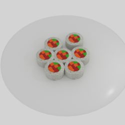 rice roll sushi platter 3d model blend 252638