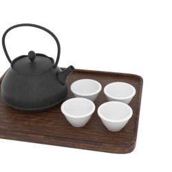 japanese art teapot set 3d model blend 252797