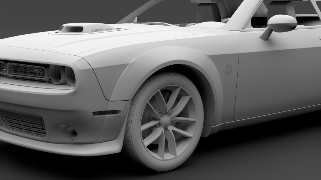 Dodge Challenger 392 HEMI Scat Pack Shaker Widebod 3D Model - FlatPyramid