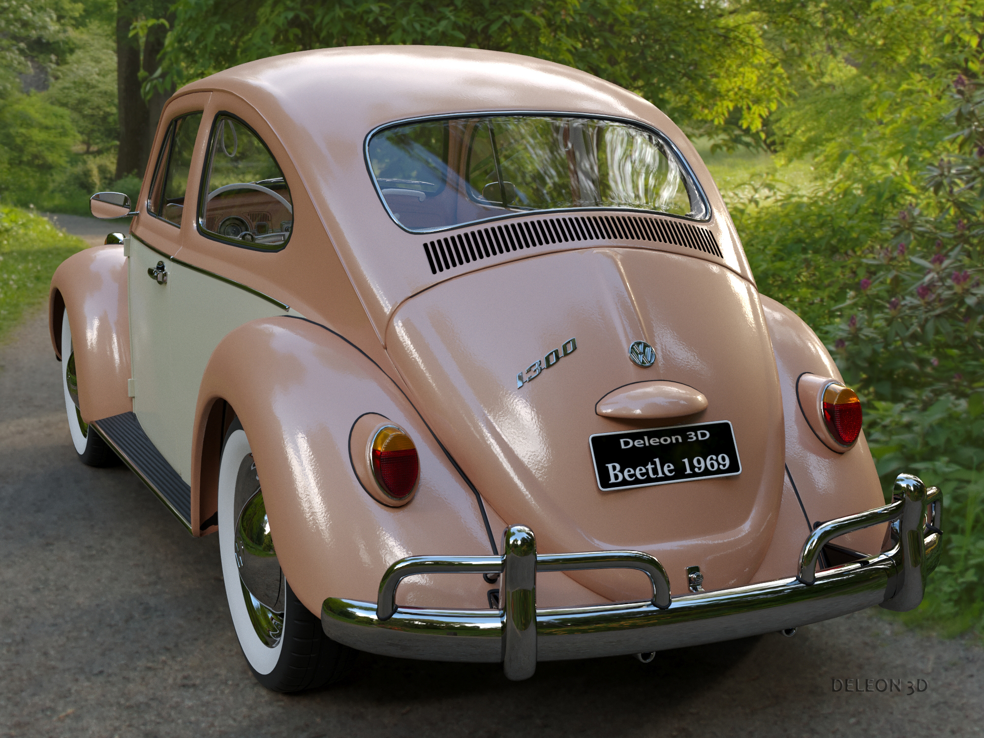 Volkswagen Beetle Fusca 1969 3D Model FlatPyramid