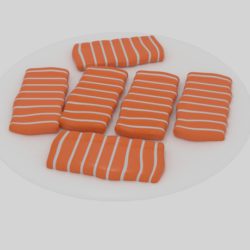 salmon platter 3d model blend 263514