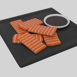 salmon sashimi 3d model blend 263522