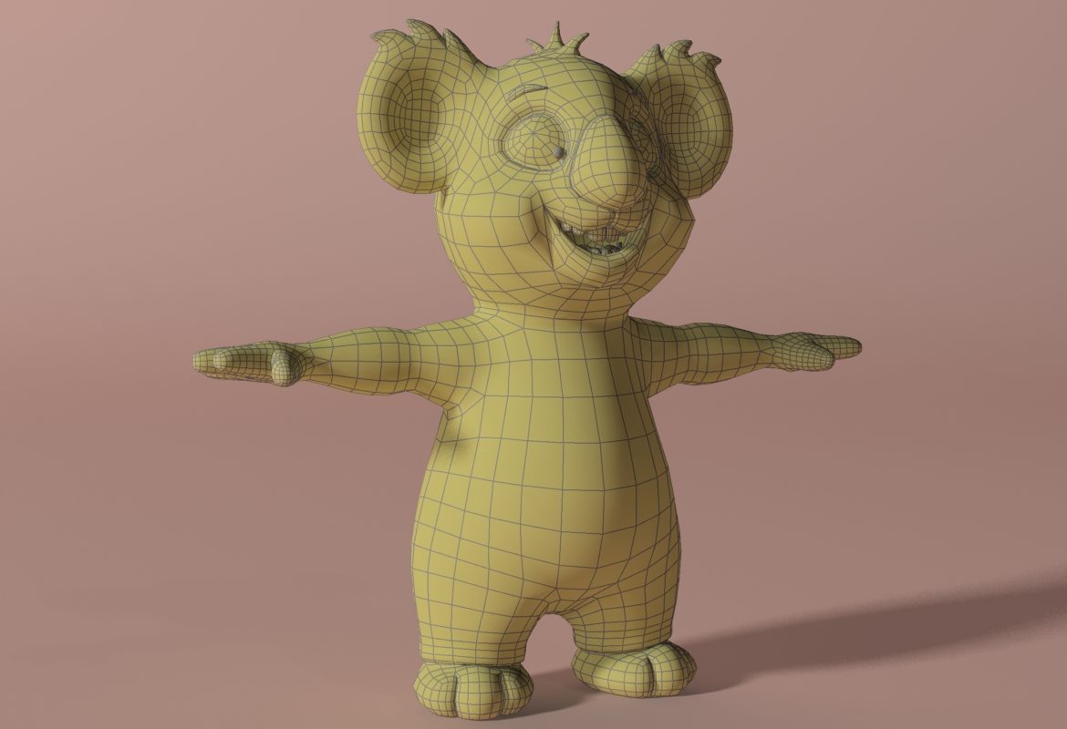 cartoon koala rigged and animated 3d model 3ds max fbx obj stl 263632