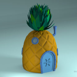 pineapple spongebob 3d model max max fbx lxo obj stl c4d 263653
