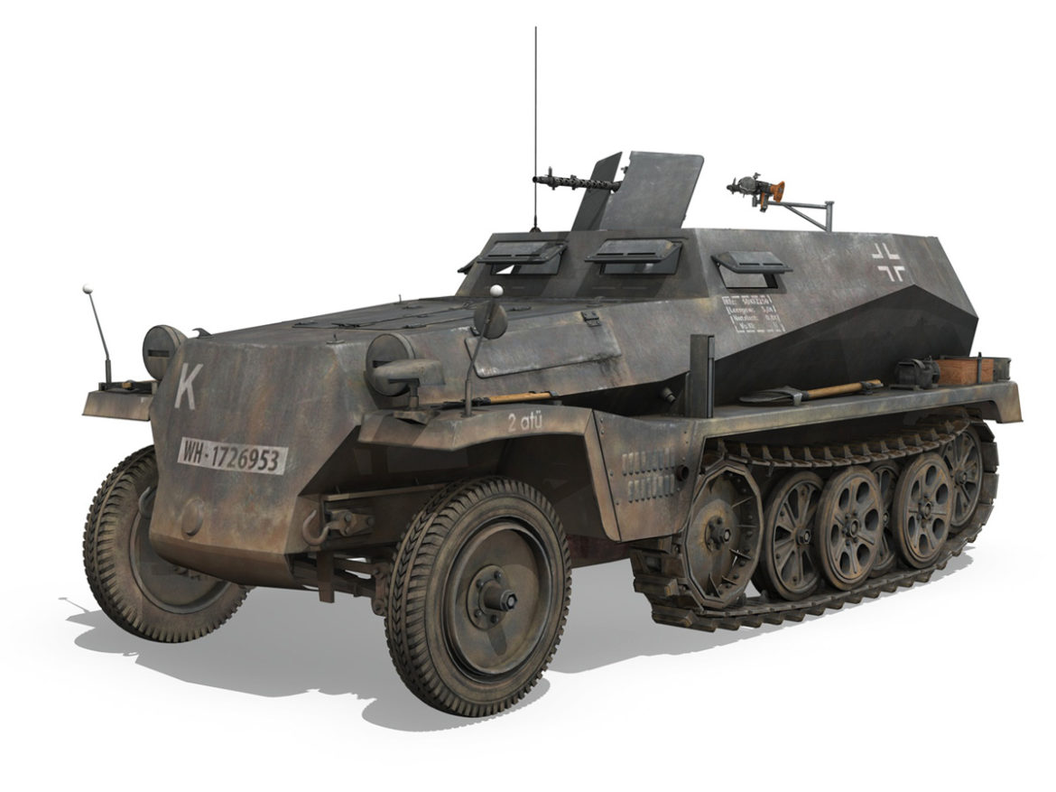 sd.kfz 250/1 – half-track troop carrier 3d model 3ds c4d lwo obj 263682