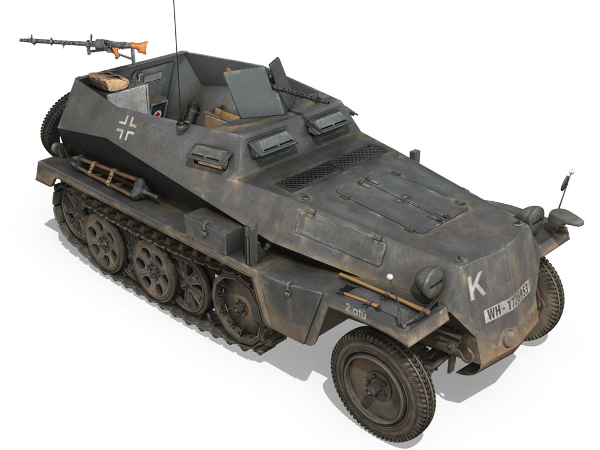 sd.kfz 250/1 – half-track troop carrier 3d model 3ds c4d lwo obj 263688