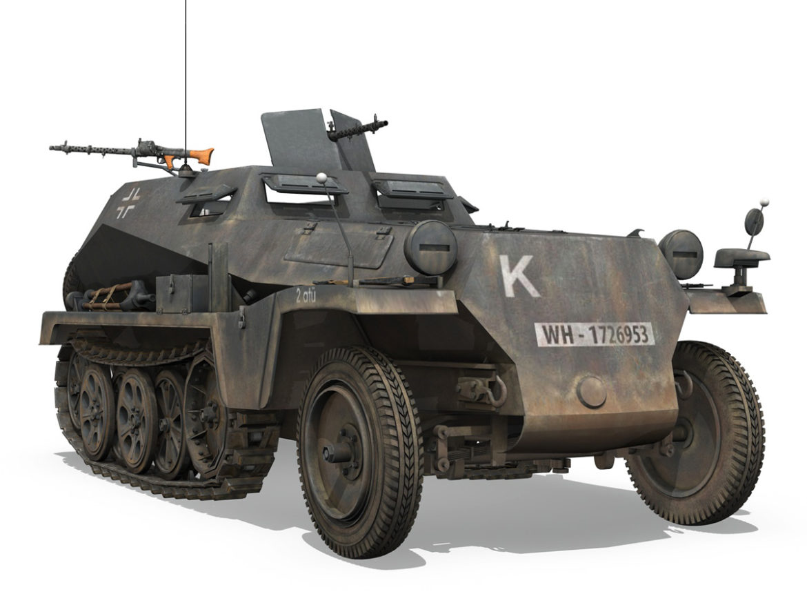 sd.kfz 250/1 – half-track troop carrier 3d model 3ds c4d lwo obj 263689