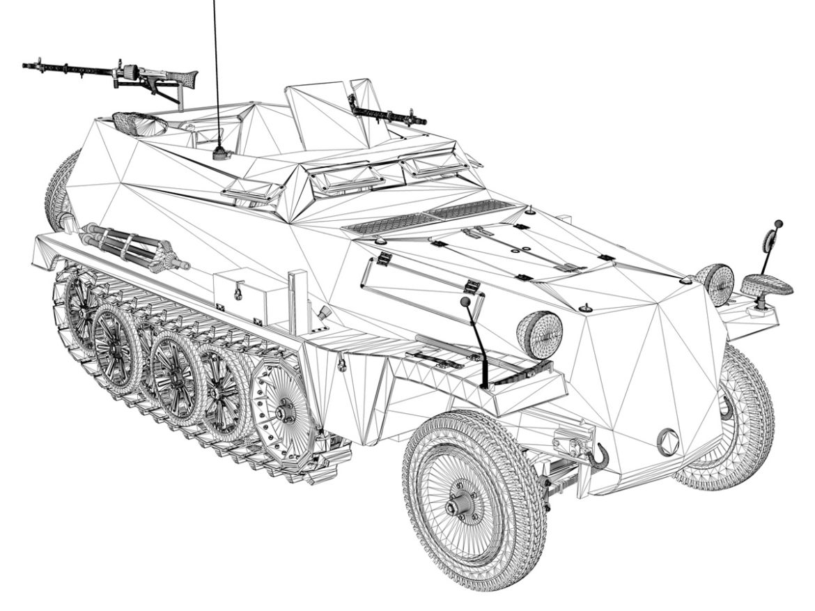 sd.kfz 250/1 – half-track troop carrier 3d model 3ds c4d lwo obj 263691