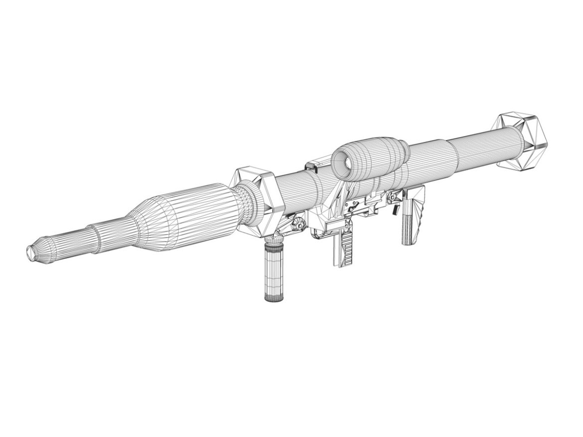 anti-tank rocket launcher panzerfaust 3 3d model 3ds c4d lwo obj 263706